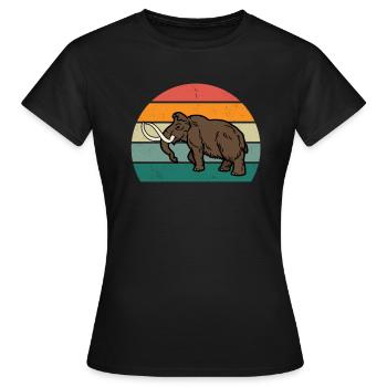 Mammut Eiszeit Elefanten Fell Schnee Eis Steinzeit - Frauen T-Shirt - Schwarz - Vorne - AI Model Female 172 dark (172cm)