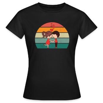 Marriage Marriage Boyfriend Girlfriend Marriage Love - Women's T-Shirt - black - Front - AI Model Female 172 dark (172cm)