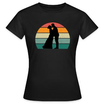 Mariage Mariage Petit ami Petite amie Mariage Amour - T-shirt Femme - noir - Devant - AI Model Female 172 dark (172cm)