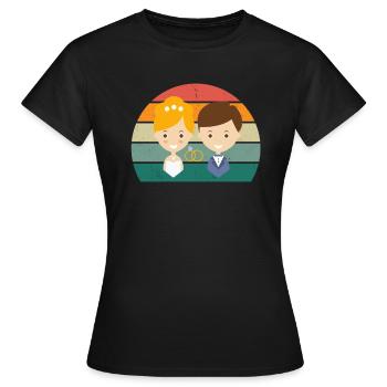 Marriage Marriage Boyfriend Girlfriend Marriage Love - Women's T-Shirt - black - Front - AI Model Female 172 dark (172cm)