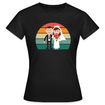Marriage Marriage Boyfriend Girlfriend Marriage Love - Women's T-Shirt - black - Front - AI Model Female 172 dark (172cm)