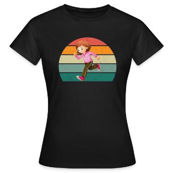 Rennen Läufer Läuferin Renner Rennerin Joggen - Frauen T-Shirt - Schwarz - Vorne - AI Model Female 172 dark (172cm)