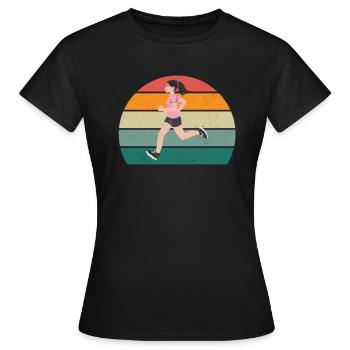 Rennen Läufer Läuferin Renner Rennerin Joggen - Frauen T-Shirt - Schwarz - Vorne - AI Model Female 172 dark (172cm)