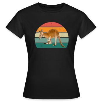 Kängurus Kängurubeutel Springen Boxen känguru - Frauen T-Shirt - Schwarz - Vorne - AI Model Female 172 dark (172cm)