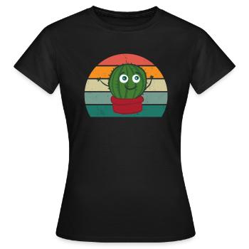 Kakteen Stachel Wüste Wüstenpflanze Aloe Kaktus - Frauen T-Shirt - Schwarz - Vorne - AI Model Female 172 dark (172cm)