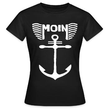 Moin - Frauen T-Shirt - Schwarz - Vorne - AI Model Female 172 dark (172cm)
