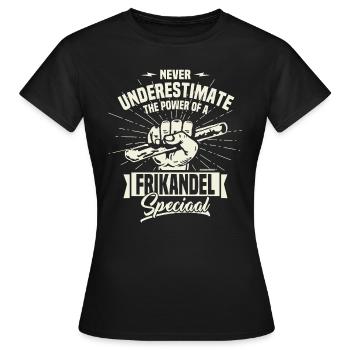 frikandel special - Women's T-Shirt - black - Front - AI Model Female 172 dark (172cm)