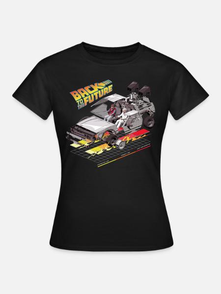 Back To The Future Delorean Composition - Women's T-Shirt - black