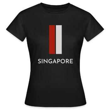 Drapeau de Singapour, fierté de Singapour - T-shirt Femme - noir - Devant - AI Model Female 172 dark (172cm)