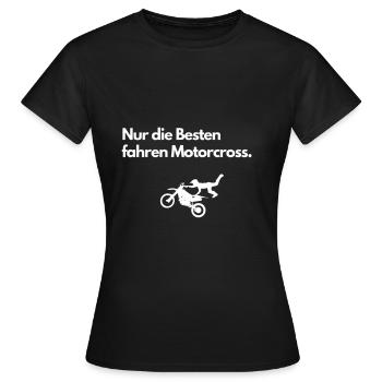 Motorcross Motorrad Moped Zweirad Spruch - Frauen T-Shirt - Schwarz - Vorne - AI Model Female 172 dark (172cm)