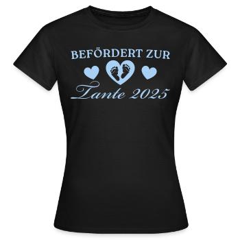 Tante 2025 Schwangerschaft ankündigen - Frauen T-Shirt - Schwarz - Vorne - AI Model Female 172 dark (172cm)