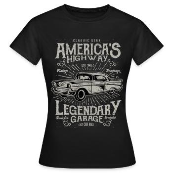 Autoroute de l'Amérique - T-shirt Femme - noir - Devant - AI Model Female 172 dark (172cm)