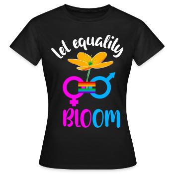 Equality - Women's T-Shirt - black - Front - AI Model Female 172 dark (172cm)