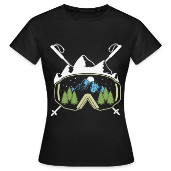 Wintersport - Frauen T-Shirt - Schwarz - Vorne - AI Model Female 172 dark (172cm)