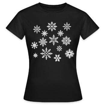 Schneeflocken weiß - Frauen T-Shirt - Schwarz - Vorne - AI Model Female 172 dark (172cm)