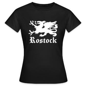 Ville hanséatique Rostock Greif Armoiries - T-shirt Femme - noir - Devant - AI Model Female 172 dark (172cm)
