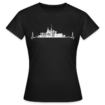Stuttgart - Skyline de la ville de Stuttgart - T-shirt Femme - noir - Devant - AI Model Female 172 dark (172cm)