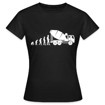 Concrete mixer & concrete mixer driver evolution profession - Women's T-Shirt - black - Front - AI Model Female 172 dark (172cm)