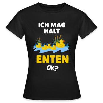 Ich mag halt Enten, Ok? Niedliche Enten Familie - - Frauen T-Shirt - Schwarz - Vorne - AI Model Female 172 dark (172cm)