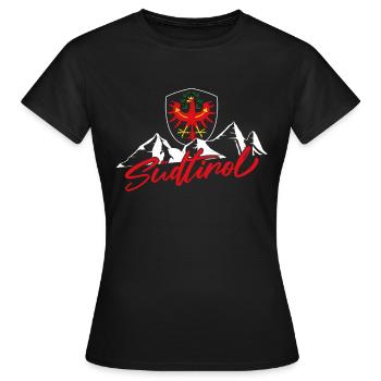 Südtiroler Alpen Wandern Berge Südtirol Region - Frauen T-Shirt - Schwarz - Vorne - AI Model Female 172 dark (172cm)