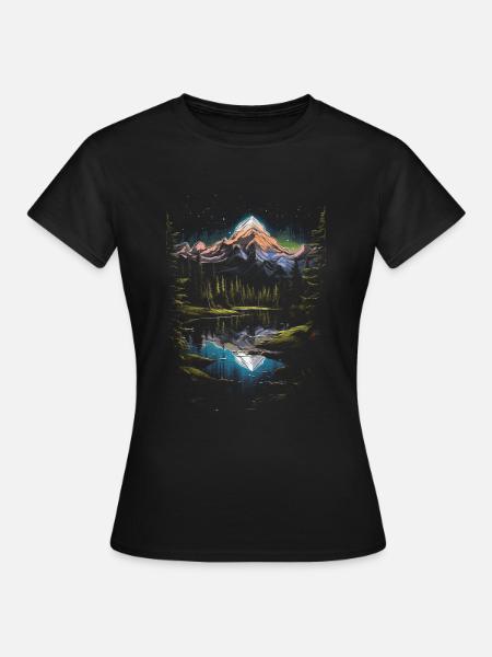 Montana Amerika Outdoor Berge - Frauen T-Shirt - Schwarz