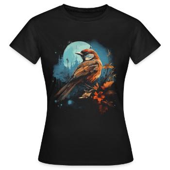 Majestätisch Vogel Illustration Vogelliebhaber - Frauen T-Shirt - Schwarz - Vorne - AI Model Female 172 dark (172cm)