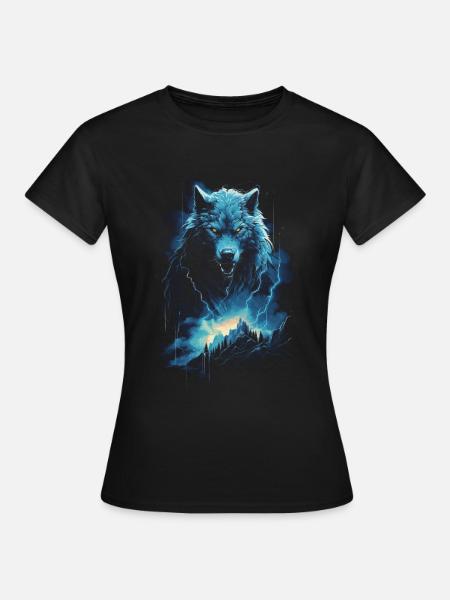 loup-garou loup loup mythologie jeu de rôle animal - T-shirt Femme - noir