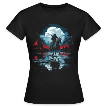 Knight Castle Knight sur Horse Knight Jeu de rôle - T-shirt Femme - noir - Devant - AI Model Female 172 dark (172cm)