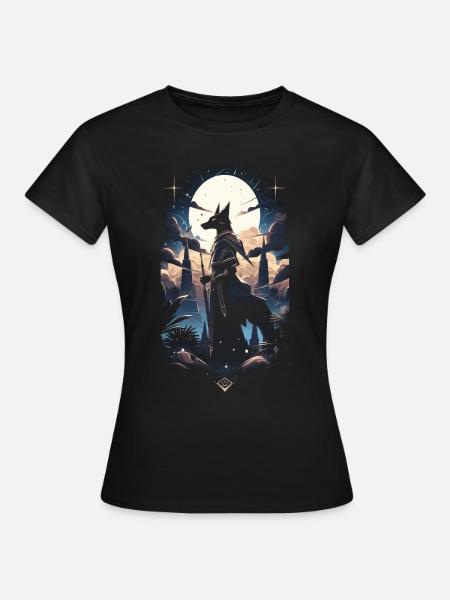 Anubis Gott Gaming Ägypter - Frauen T-Shirt - Schwarz