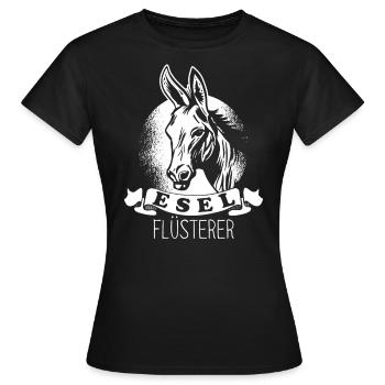 Esel Flüsterer Maultier Muli Donkey Geschenk - Frauen T-Shirt - Schwarz - Vorne - AI Model Female 172 dark (172cm)