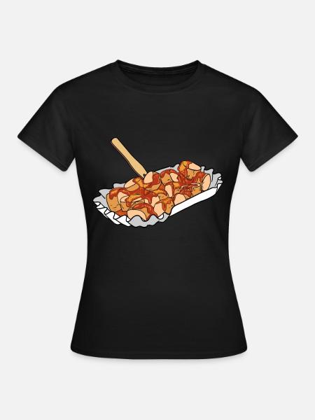 Currywurst Curry Wurst Bratwurst Berliner Ruhrpott - Frauen T-Shirt - Schwarz