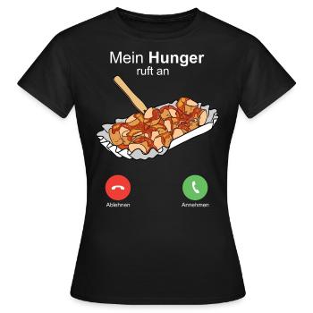 Currywurst Curry Wurst Bratwurst Berliner Ruhrpott - Frauen T-Shirt - Schwarz - Vorne - AI Model Female 172 dark (172cm)