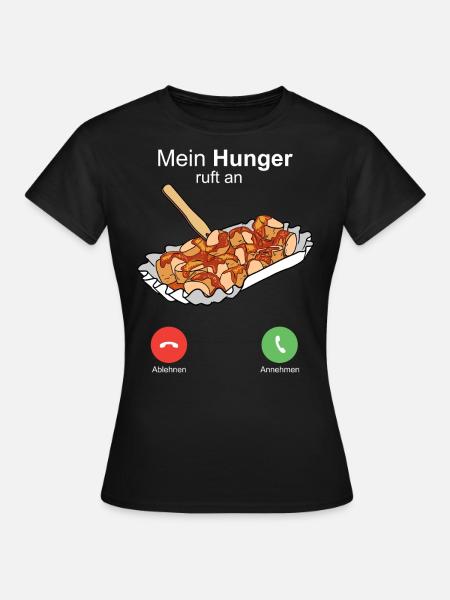 Currywurst Curry Wurst Bratwurst Berliner Ruhrpott - Frauen T-Shirt - Schwarz