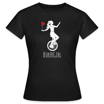 Biker Girl Design für Einradfahrerin - Frauen T-Shirt - Schwarz - Vorne - AI Model Female 172 dark (172cm)