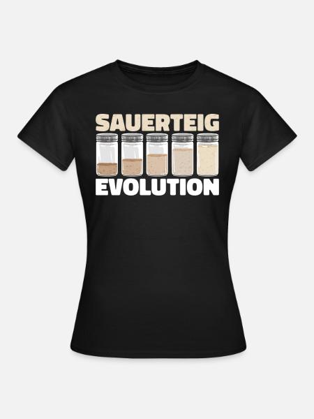 Bäcker Bäckerei Pan Sauerteig Evolution - Frauen T-Shirt - Schwarz