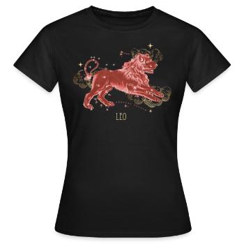 Leo Constellation Celestial Map - Women's T-Shirt - black - Front - AI Model Female 172 dark (172cm)
