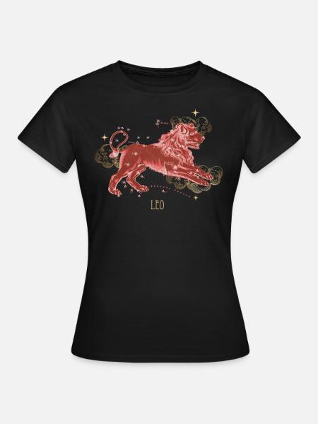 Leo Constellation Celestial Map - Women's T-Shirt - black