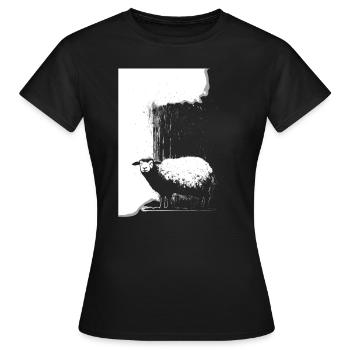 Schaf Schablone Art.-nr - Frauen T-Shirt - Schwarz - Vorne - AI Model Female 172 dark (172cm)