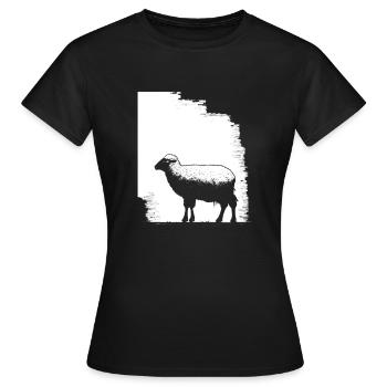 Schaf Schablone Art.-nr - Frauen T-Shirt - Schwarz - Vorne - AI Model Female 172 dark (172cm)