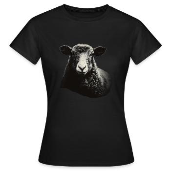 Schaf Schablone Art.-nr - Frauen T-Shirt - Schwarz - Vorne - AI Model Female 172 dark (172cm)