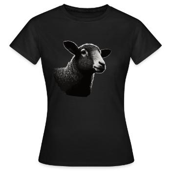 Schaf Schablone Art.-nr - Frauen T-Shirt - Schwarz - Vorne - AI Model Female 172 dark (172cm)