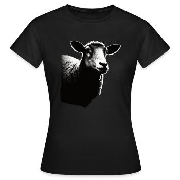 Schaf Schablone Art.-nr - Frauen T-Shirt - Schwarz - Vorne - AI Model Female 172 dark (172cm)