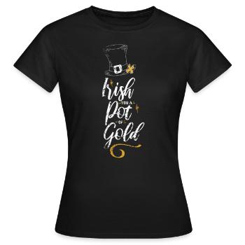 Irish You Un pot d’or vintage - T-shirt Femme - noir - Devant - AI Model Female 172 dark (172cm)