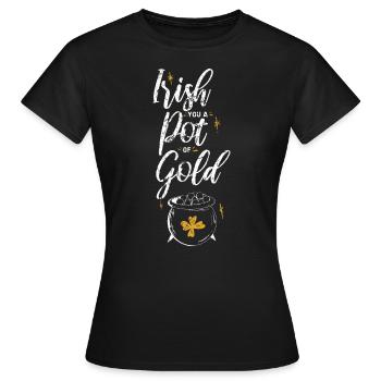 Irish You Un pot d’or vintage - T-shirt Femme - noir - Devant - AI Model Female 172 dark (172cm)