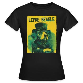 Lepre-Beagle Dog St. Patty - Frauen T-Shirt - Schwarz - Vorne - AI Model Female 172 dark (172cm)