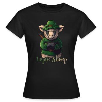 Lepre-Sheep St. Patty - T-shirt Femme - noir - Devant - AI Model Female 172 dark (172cm)