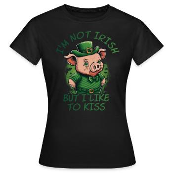 Je ne suis pas irlandais mais j’aime embrasser St. Patty - T-shirt Femme - noir - Devant - AI Model Female 172 dark (172cm)