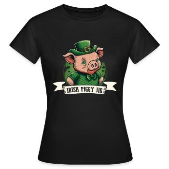 Irish Piggy Jig St. Patty - T-shirt Femme - noir - Devant - AI Model Female 172 dark (172cm)