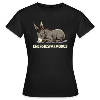Energiersparmodus Müder Esel - Frauen T-Shirt - Schwarz - Vorne - AI Model Female 172 dark (172cm)