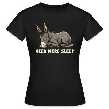 Need More Sleep Sleepy Donkey - Frauen T-Shirt - Schwarz - Vorne - AI Model Female 172 dark (172cm)